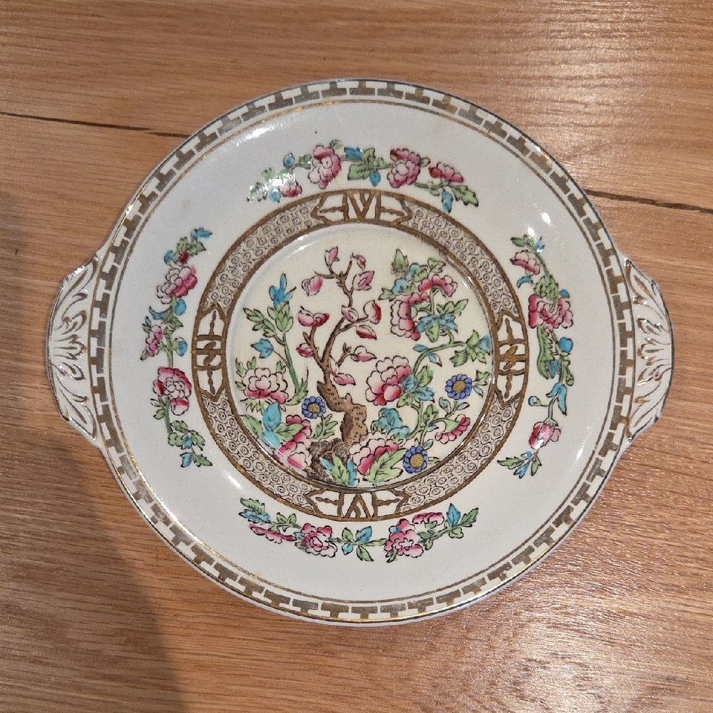Luxury Coalport Indian Tree Plate Single Piece UK with Handles